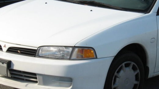 white mitsubishi mirage