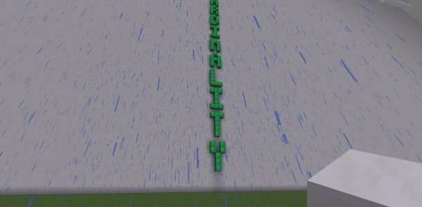 wall that says high cardinality built with minecraft