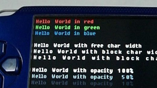 hello world program running on hacked PSP