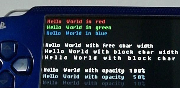 hello world program running on hacked PSP