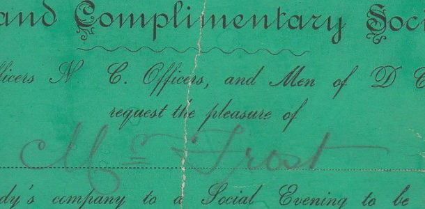 1894 invitation card to Mr Frost