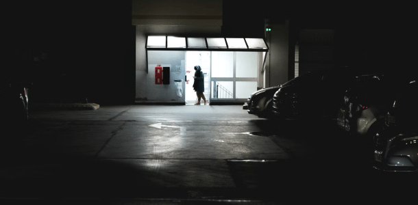 parking lot at night